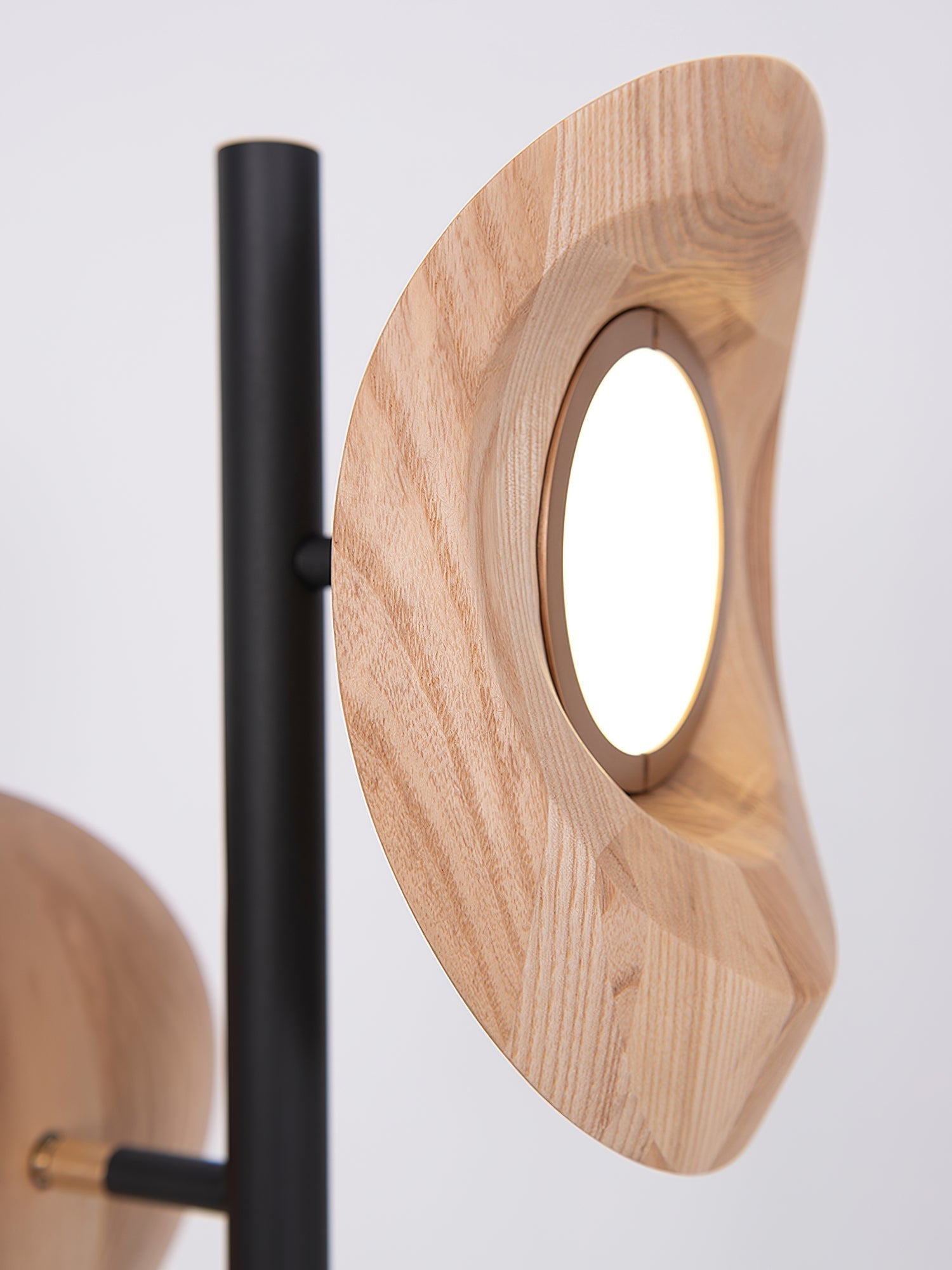 Modern Nest Wooden Floor Lamp Standing Light with Integrated LED and Organic Shades