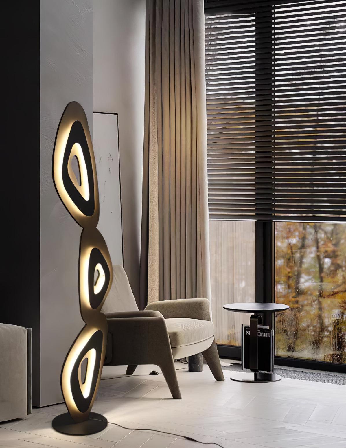 Nevis Modern Minimalist Geometric LED Floor Lamp for Living Room and Bedroom