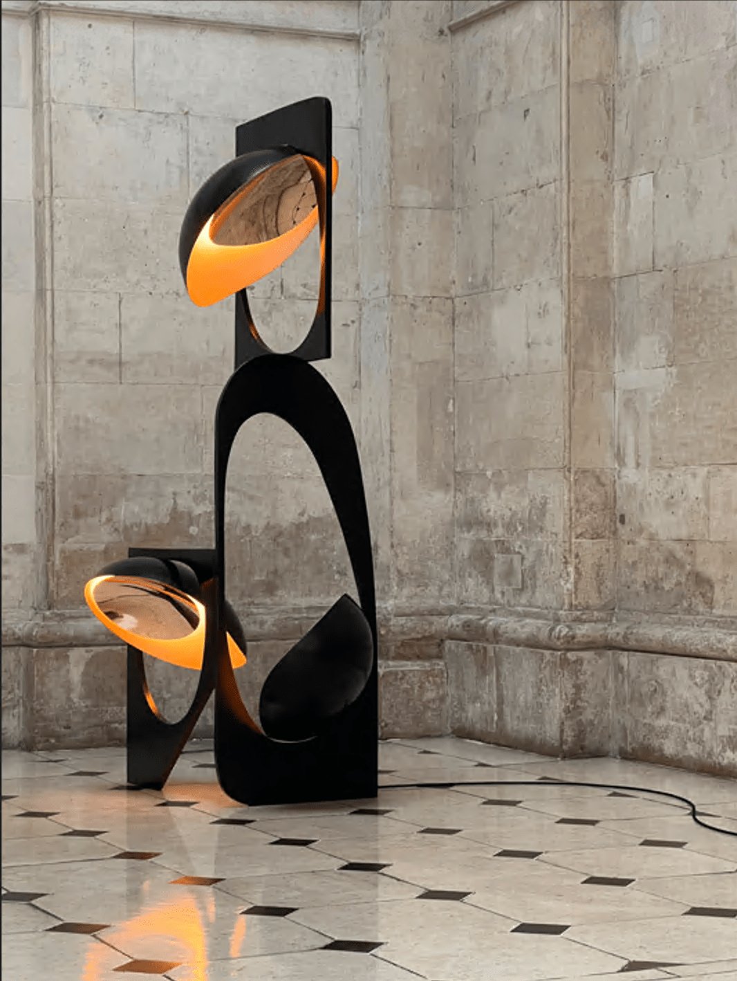 Modern Abstract Geometric LED Sculpture Floor Lamp Artistic Standing Light for Living Room