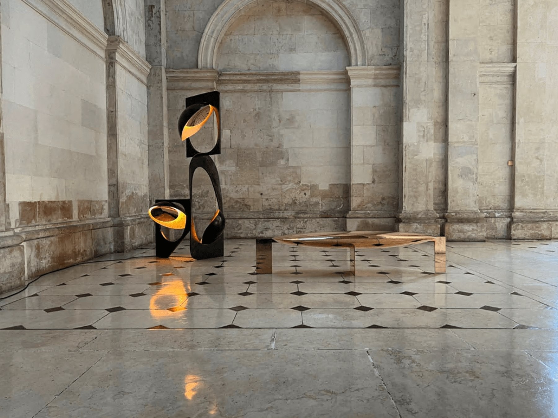 Modern Abstract Geometric LED Sculpture Floor Lamp Artistic Standing Light for Living Room
