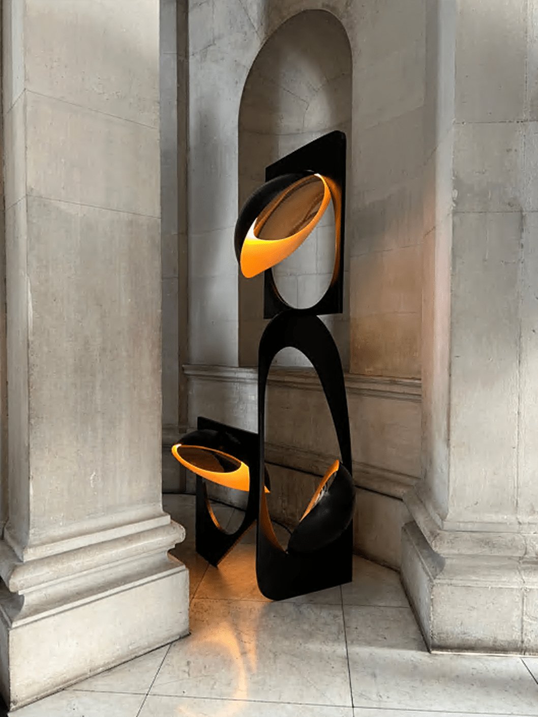 Modern Abstract Geometric LED Sculpture Floor Lamp Artistic Standing Light for Living Room