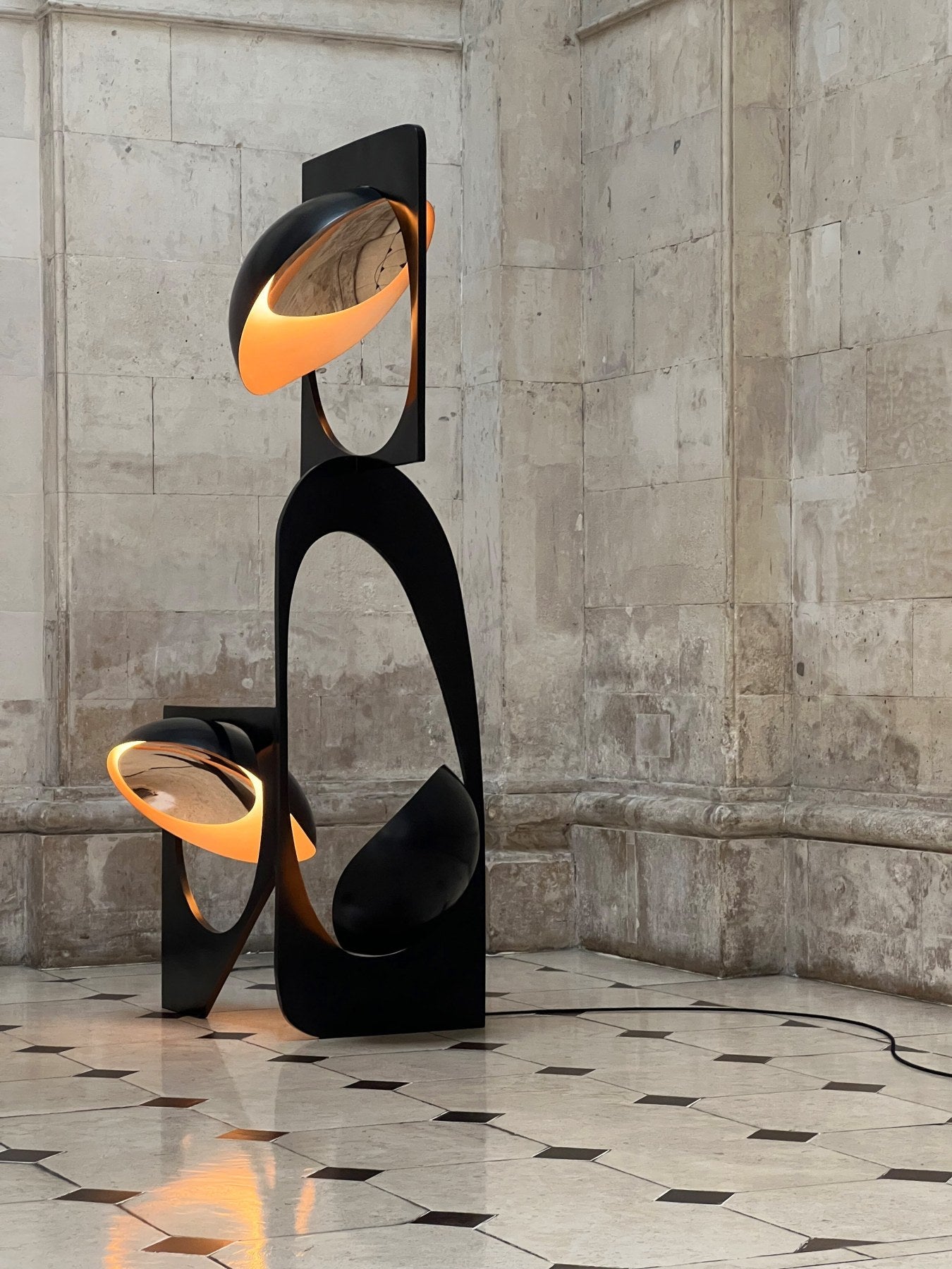 Modern Abstract Geometric LED Sculpture Floor Lamp Artistic Standing Light for Living Room