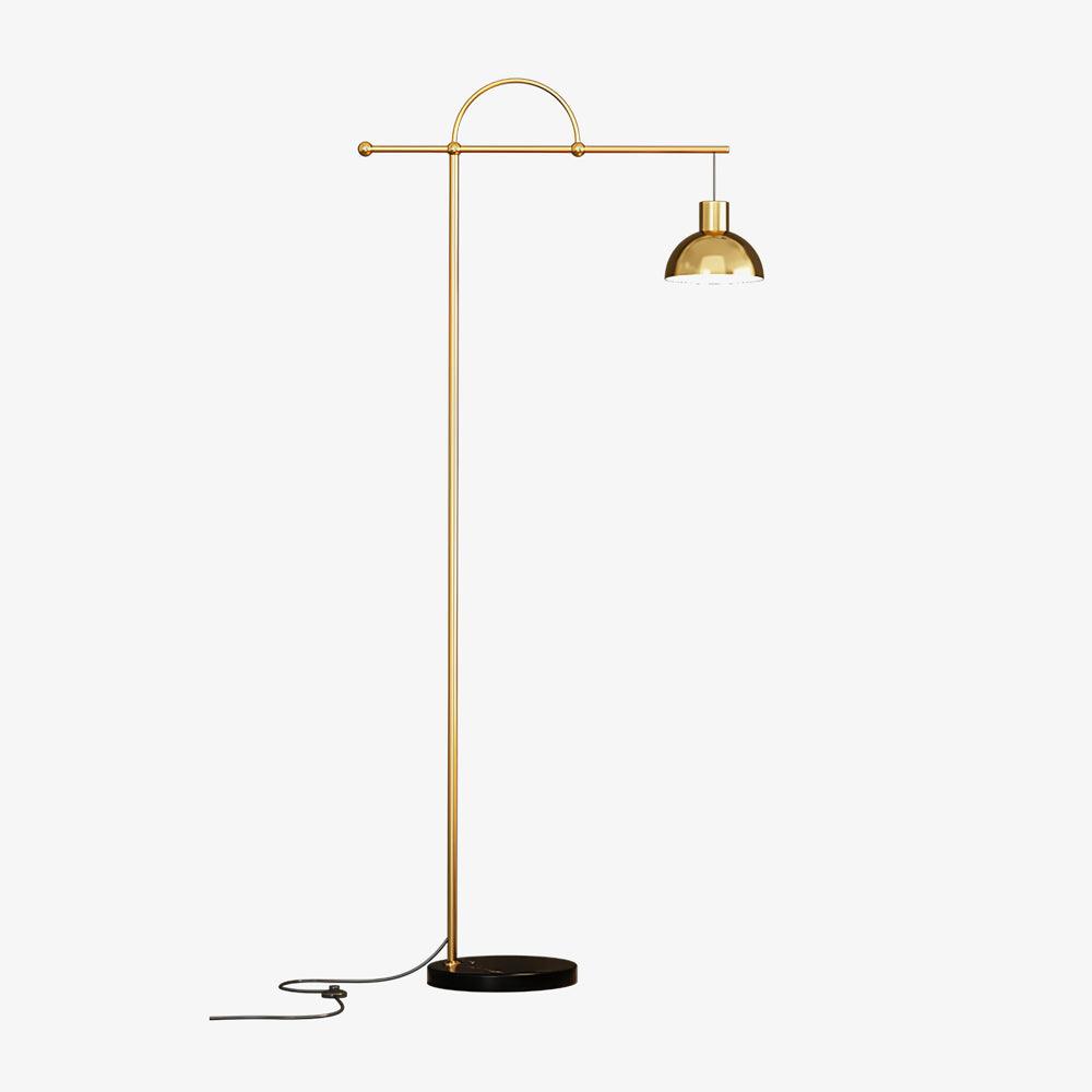 Nidal Modern Metal Standing Floor Lamp with Elegant Marble Base and Minimalist Design
