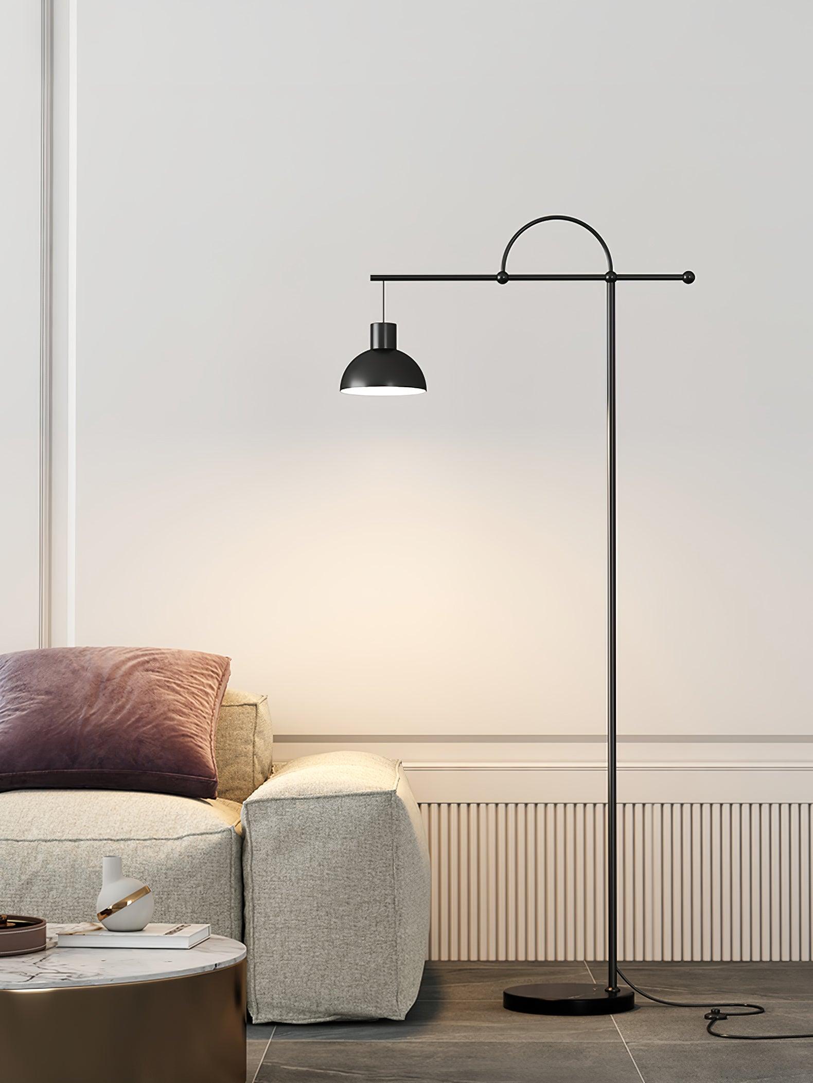 Nidal Modern Metal Standing Floor Lamp with Elegant Marble Base and Minimalist Design