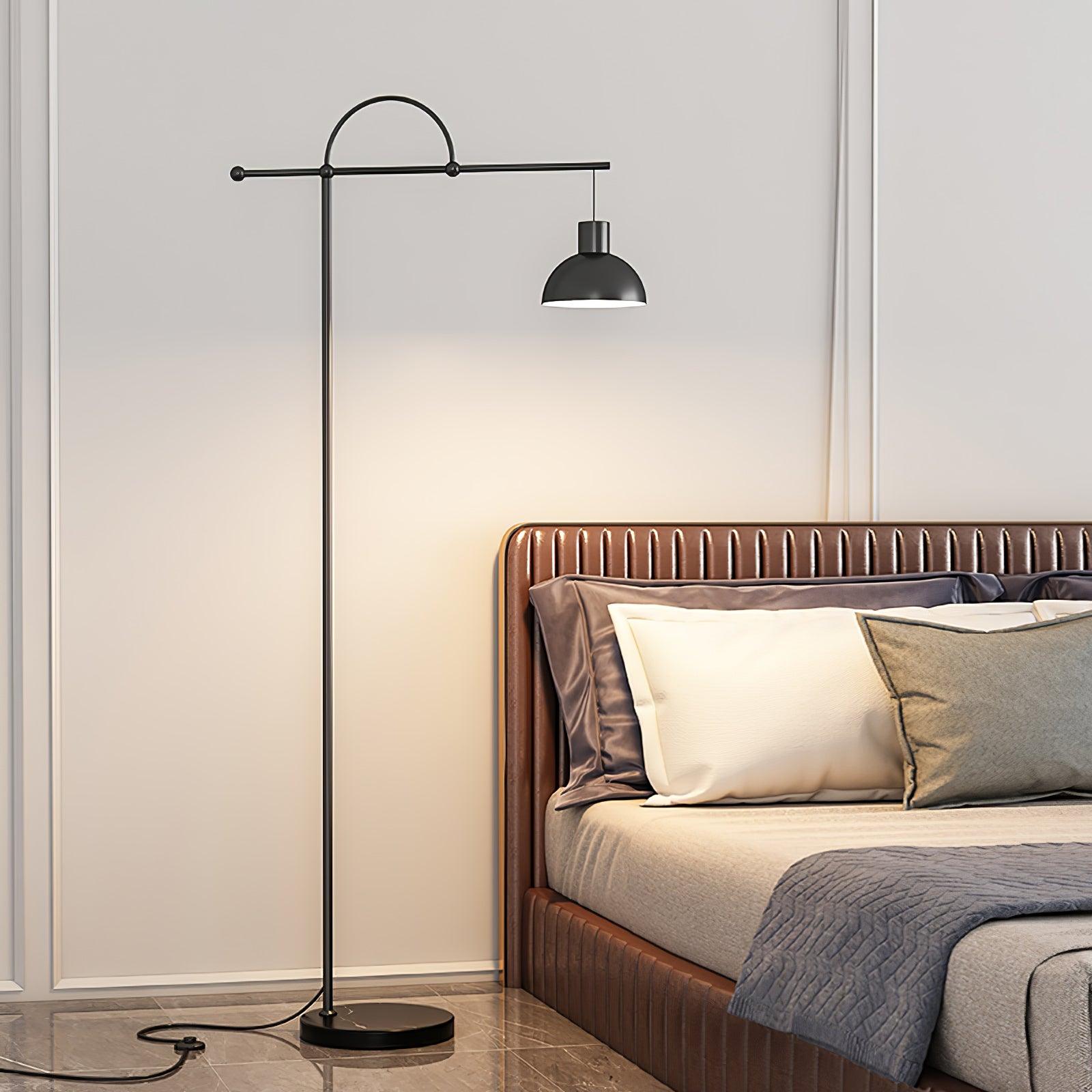 Nidal Modern Metal Standing Floor Lamp with Elegant Marble Base and Minimalist Design