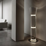 Modern Hand Blown Glass Modular Floor Lamp for Living Room with Integrated LED Lighting