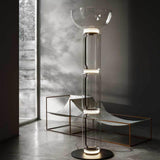 Modern Hand Blown Glass Modular Floor Lamp for Living Room with Integrated LED Lighting