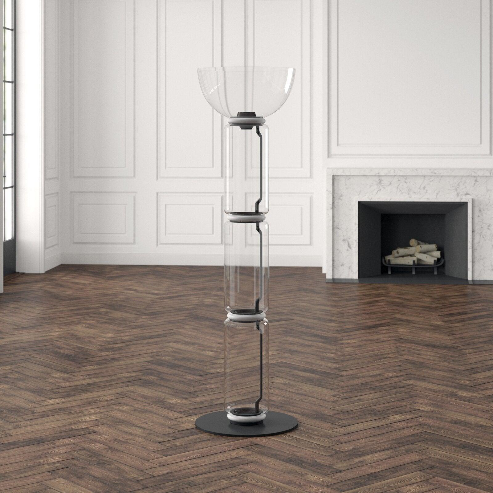 Modern Hand Blown Glass Modular Floor Lamp for Living Room with Integrated LED Lighting