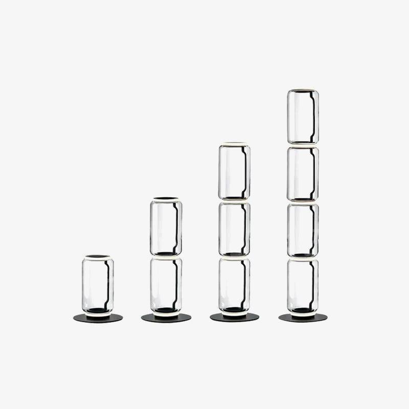 Modern Hand Blown Glass Modular Floor Lamp for Living Room with Integrated LED Lighting