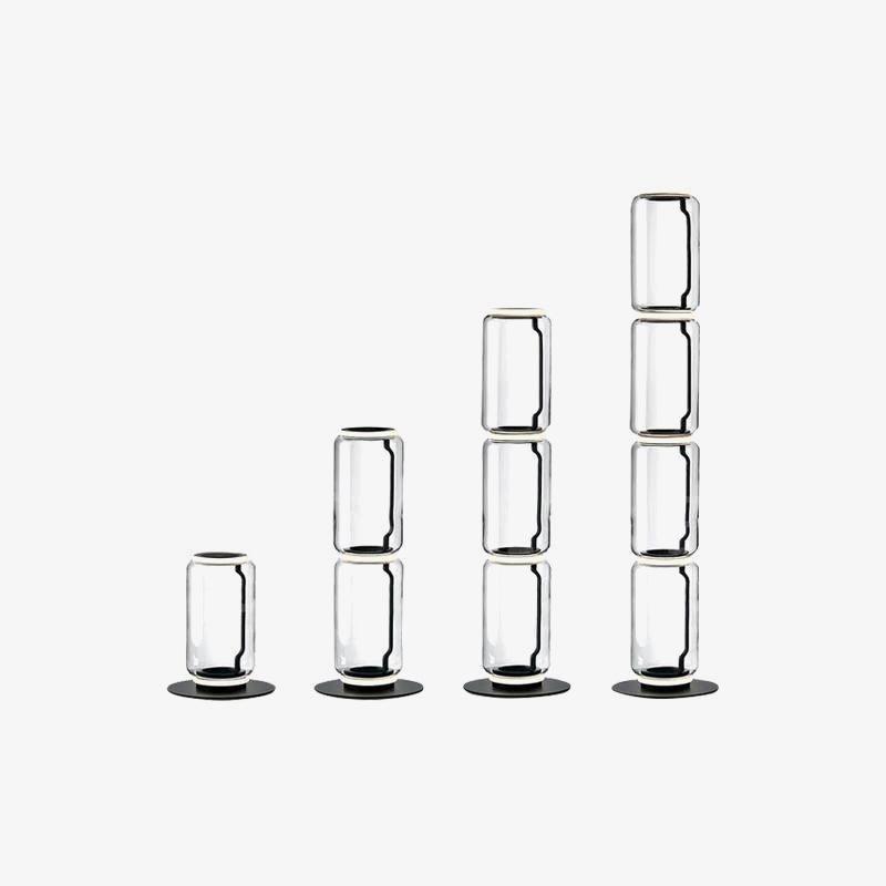 Modern Hand Blown Glass Modular Floor Lamp for Living Room with Integrated LED Lighting