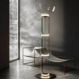 Modern Hand Blown Glass Modular Floor Lamp for Living Room with Integrated LED Lighting