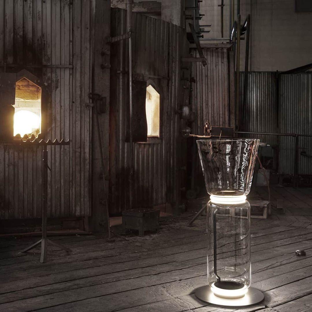 Modern Hand Blown Glass Modular Floor Lamp for Living Room with Integrated LED Lighting