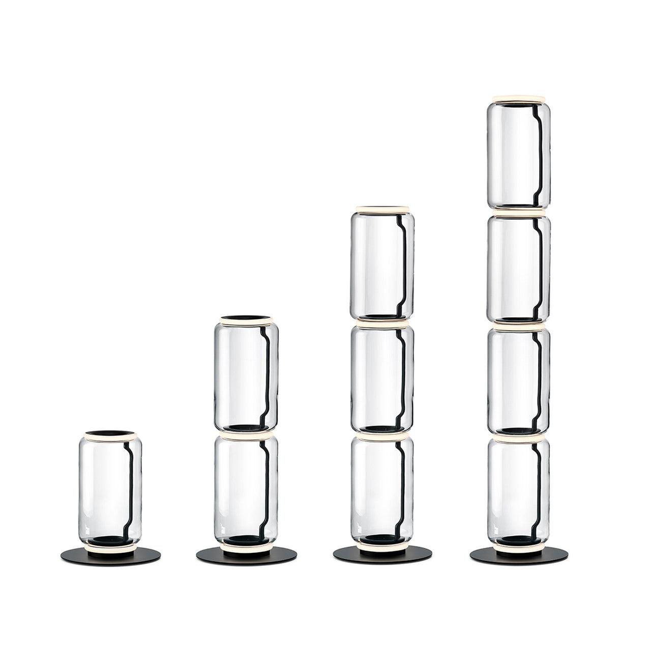 Modern Hand Blown Glass Modular Floor Lamp for Living Room with Integrated LED Lighting