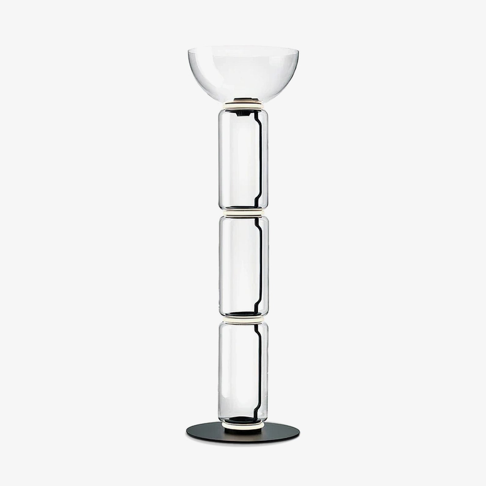 Modern Hand Blown Glass Modular Floor Lamp for Living Room with Integrated LED Lighting