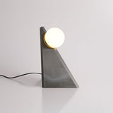 Modern Geometric Stainless Steel Table Lamp with Globe Glass Shade for Bedside and Desk