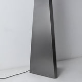 Geometric Stainless Steel Floor Lamp with Spherical Glass Shade in Black Finish