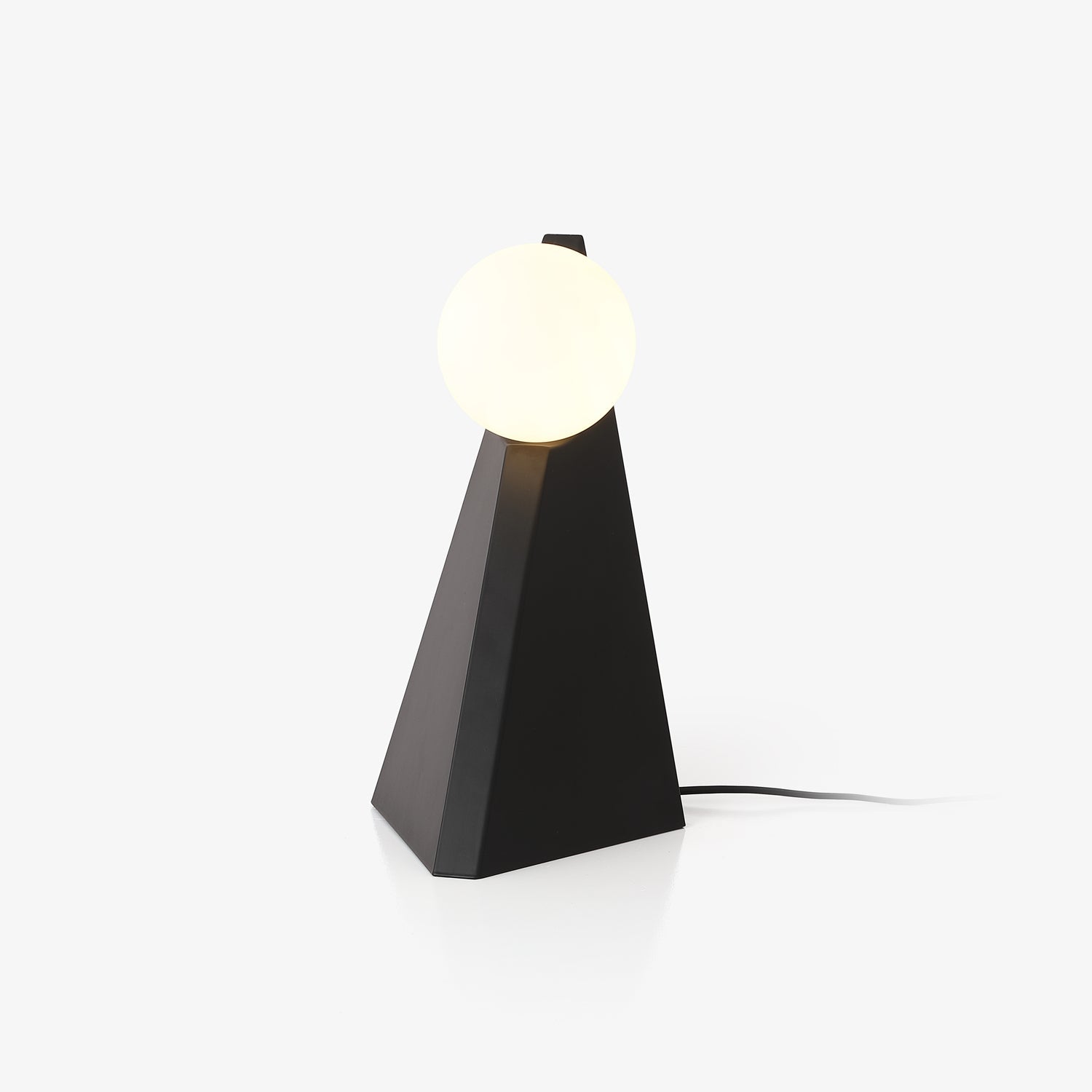 Modern Geometric Stainless Steel Table Lamp with Globe Glass Shade for Bedside and Desk