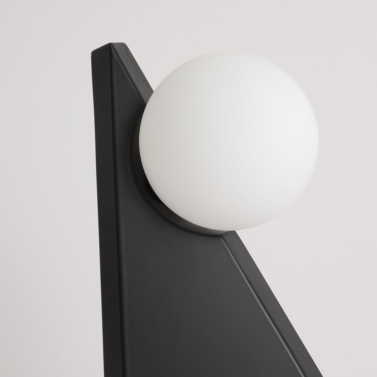 Modern Geometric Stainless Steel Table Lamp with Globe Glass Shade for Bedside and Desk