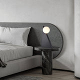 Modern Geometric Stainless Steel Table Lamp with Globe Glass Shade for Bedside and Desk