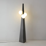 Modern Geometric Stainless Steel Table Lamp with Globe Glass Shade for Bedside and Desk