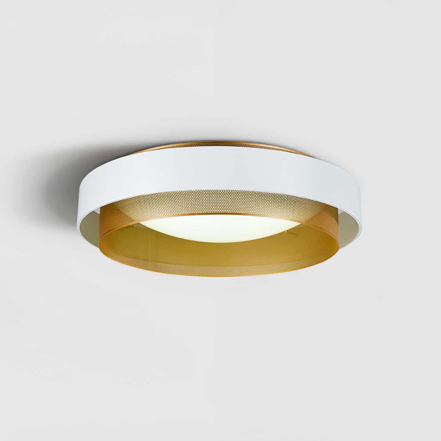 Nolan Vintage Gold Integrated LED Flush Mount Ceiling Light with Black Outer Ring