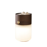 Modern Portable LED Lantern Table Lamp with Natural Wood Handle and USB Charging