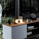 Modern Portable LED Lantern Table Lamp with Natural Wood Handle and USB Charging