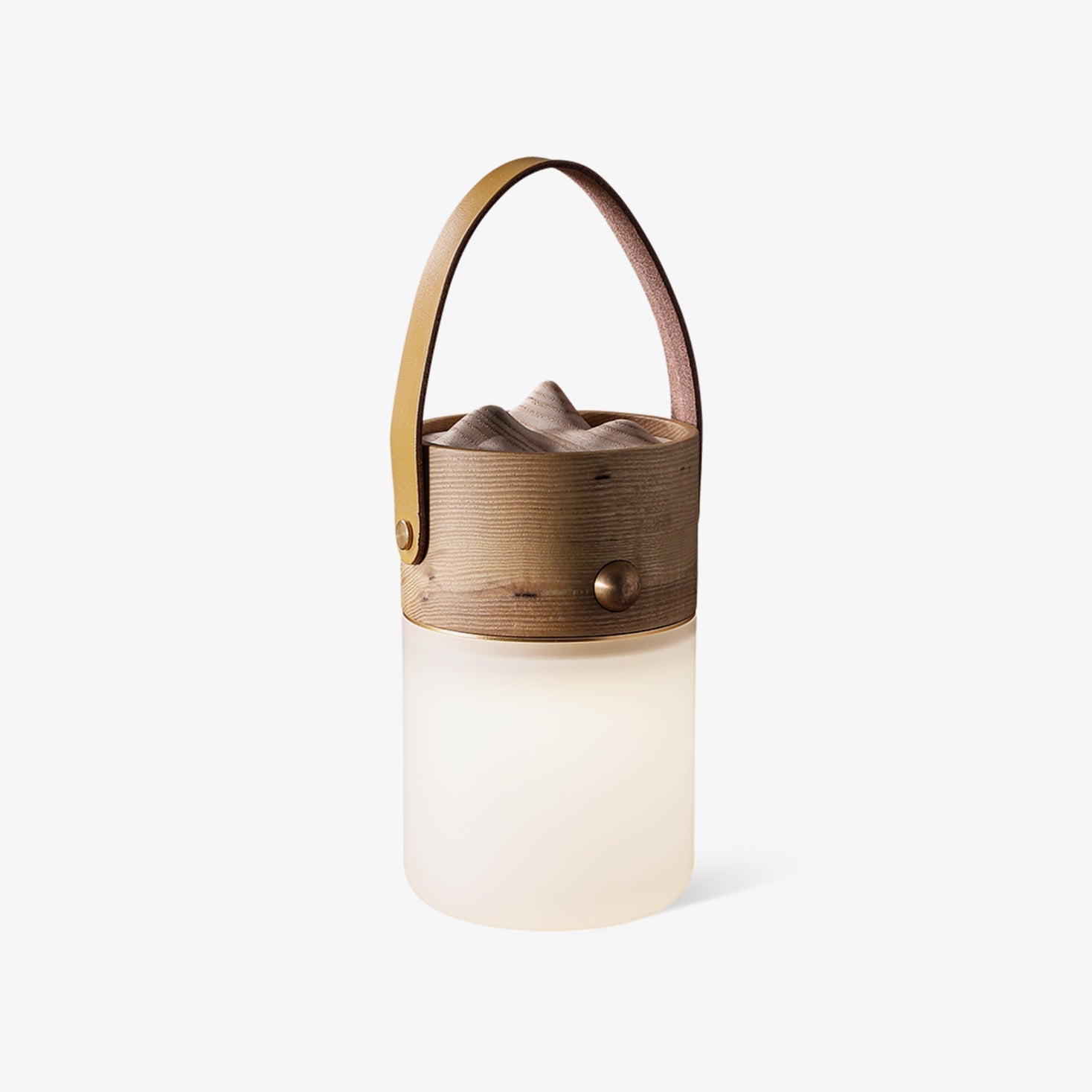 Modern Portable LED Lantern Table Lamp with Natural Wood Handle and USB Charging