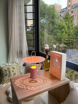 Nomade Modern Industrial Table Lamp with Carry Handle and Acrylic Diffuser for Bedside and Office