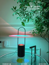 Nomade Modern Industrial Table Lamp with Carry Handle and Acrylic Diffuser for Bedside and Office