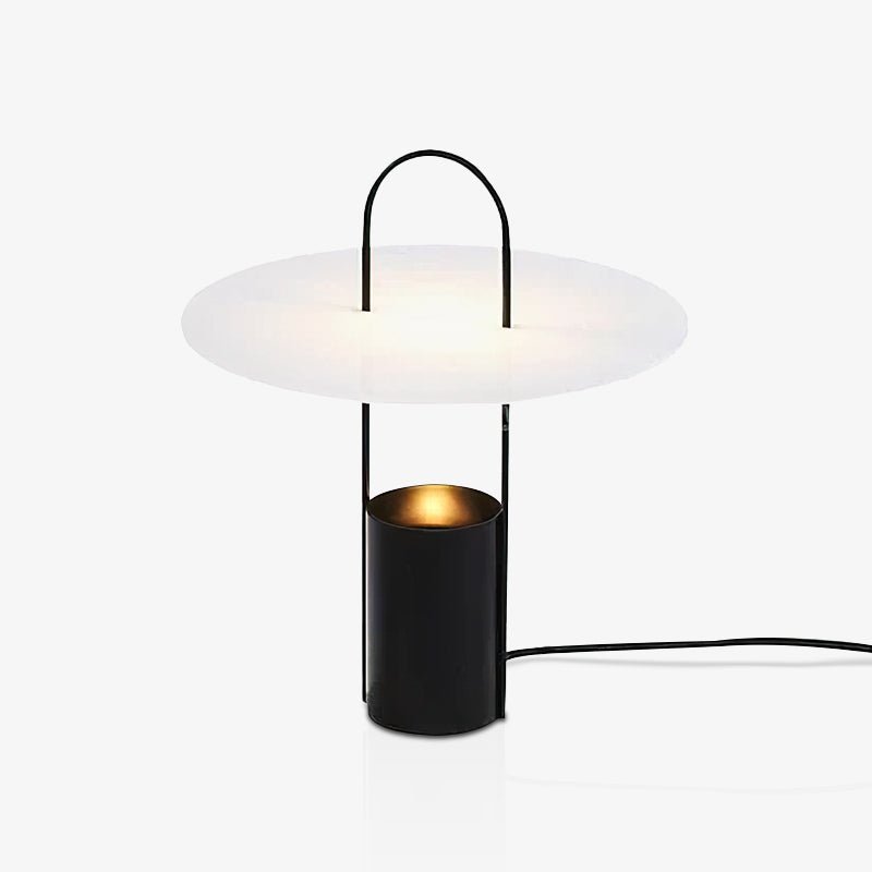 Nomade Modern Industrial Table Lamp with Carry Handle and Acrylic Diffuser for Bedside and Office