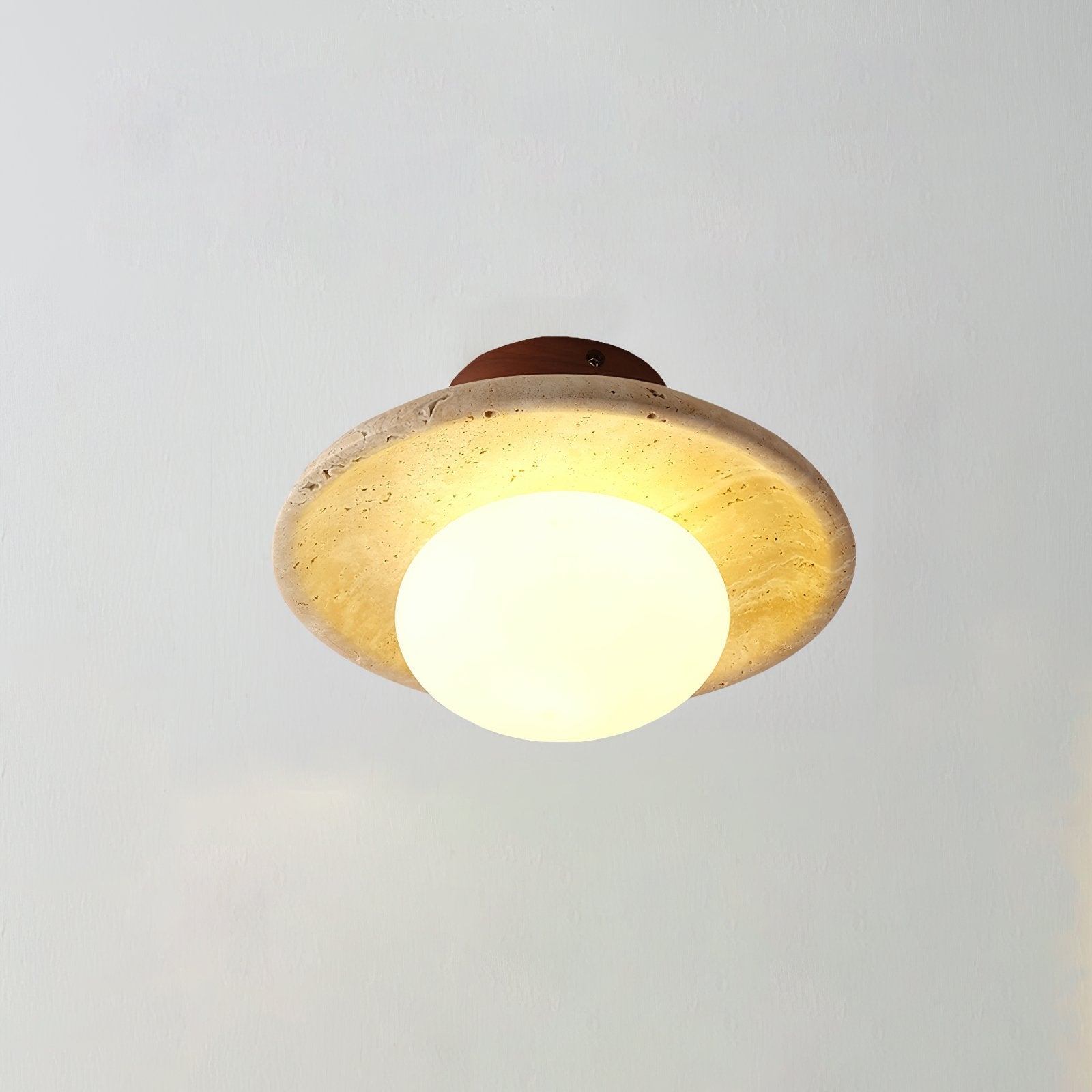 modern-yellow-travertine-and-walnut-wood-semi-flush-mount-ceiling-light-fixture