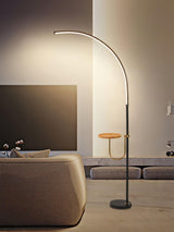 Nordic Minimalist Arc Floor Lamp Contemporary Curved LED Standing Light for Living Room