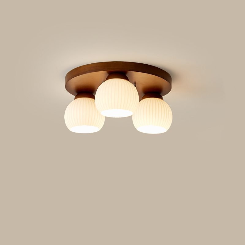 modern-nordic-wood-round-flush-mount-ceiling-light-with-white-glass-shades