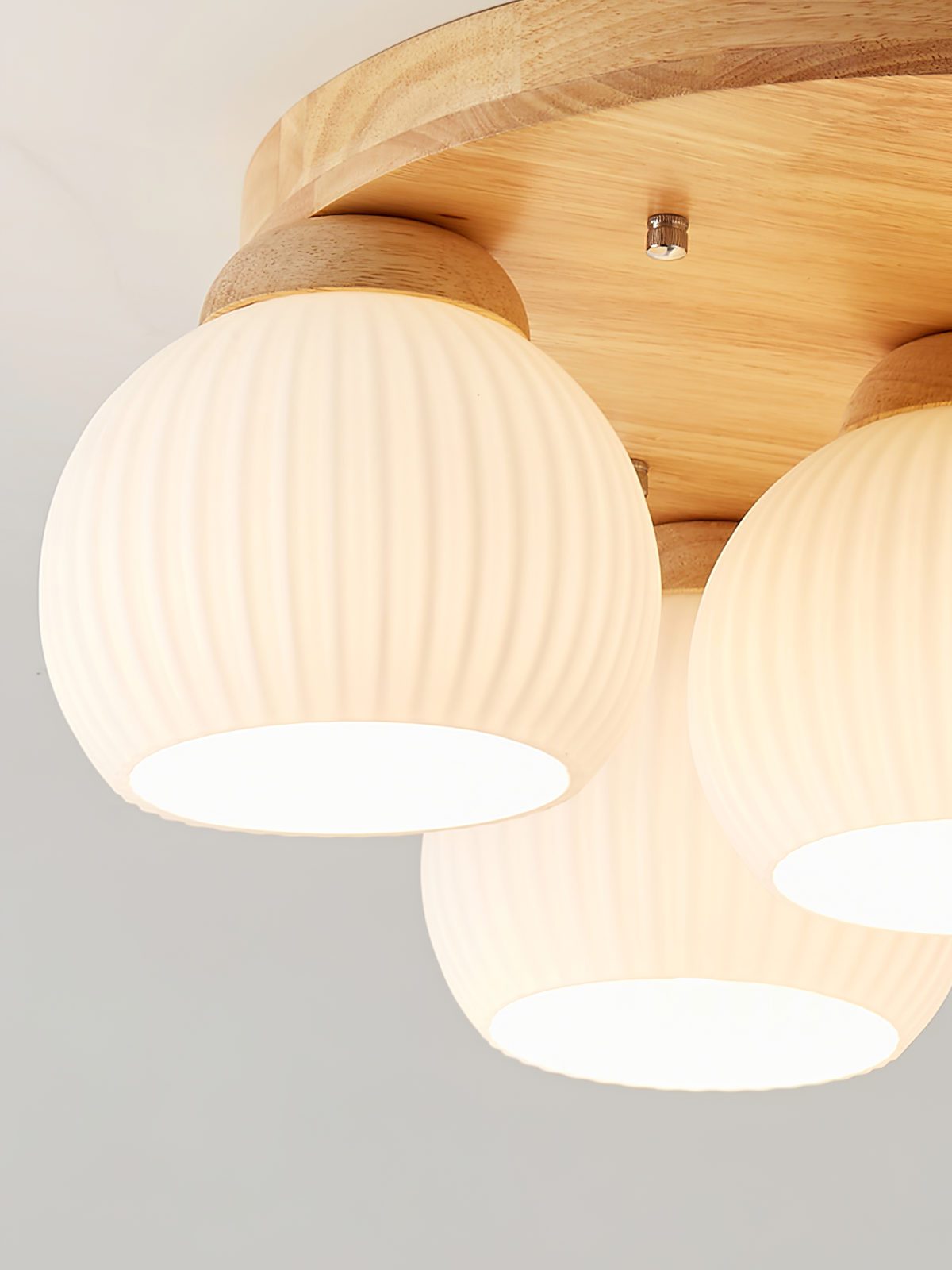 modern-nordic-wood-round-flush-mount-ceiling-light-with-white-glass-shades
