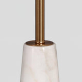 Elegant White Marble and Gold Metal Table Lamp with Fabric Drum Shade