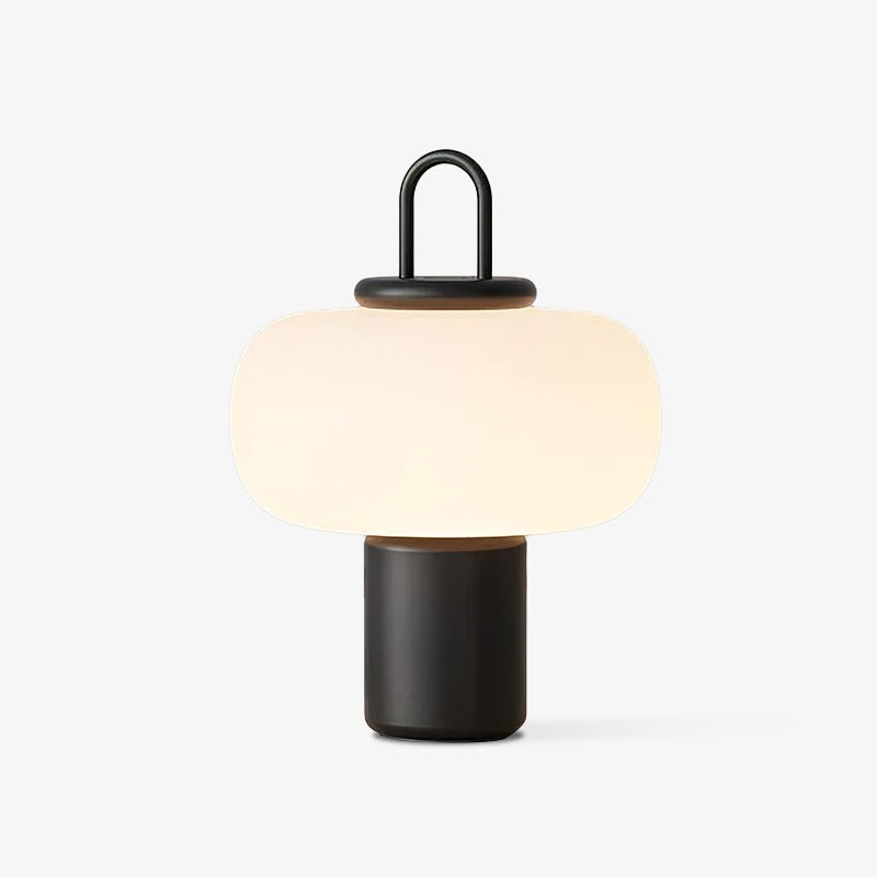 Modern Nox Metal and Glass Portable Table Lamp for Reading and Bedside Lighting