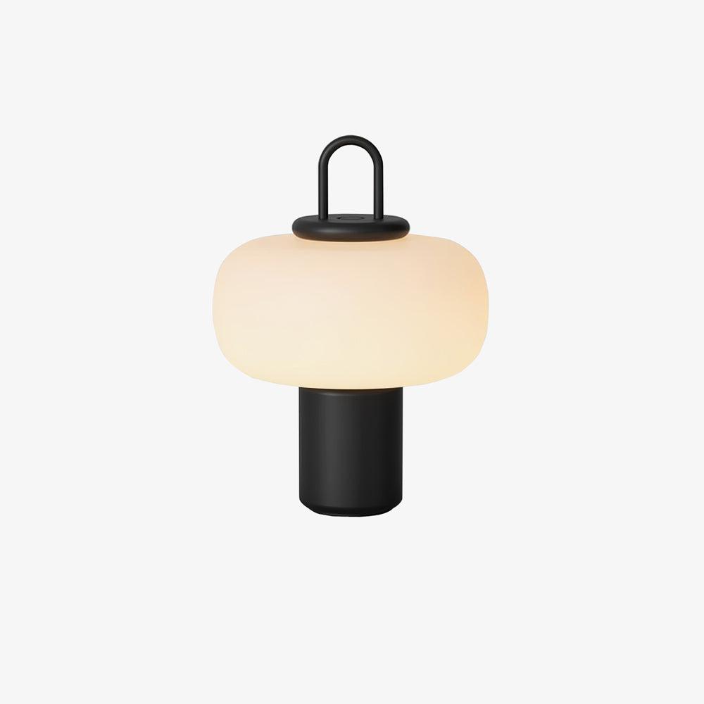Modern Nox Metal and Glass Portable Table Lamp for Reading and Bedside Lighting