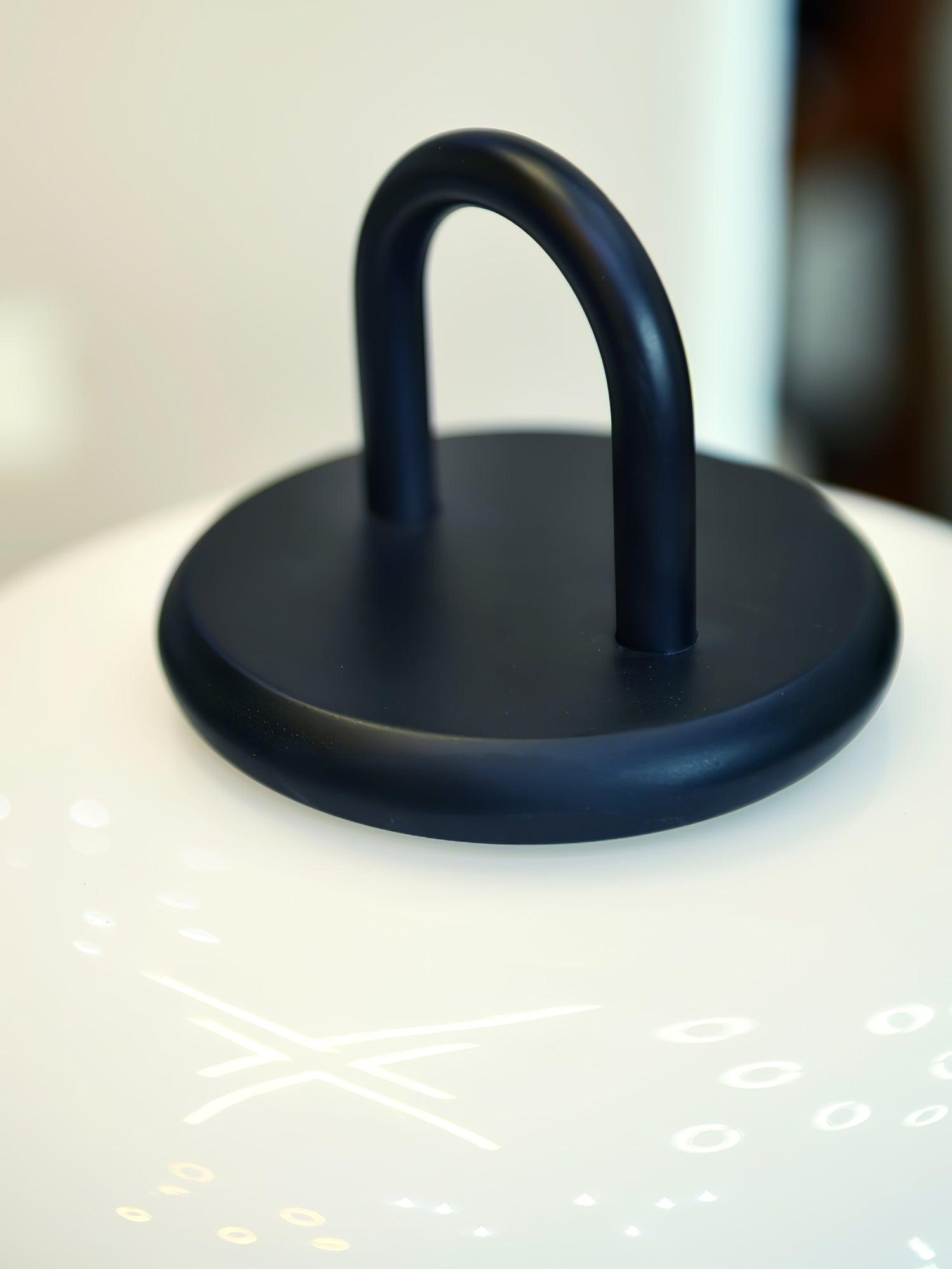 Modern Nox Metal and Glass Portable Table Lamp for Reading and Bedside Lighting