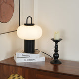 Modern Nox Metal and Glass Portable Table Lamp for Reading and Bedside Lighting
