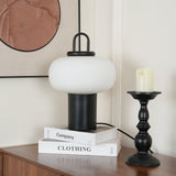 Modern Nox Metal and Glass Portable Table Lamp for Reading and Bedside Lighting
