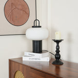 Modern Nox Metal and Glass Portable Table Lamp for Reading and Bedside Lighting