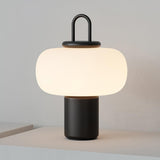 Modern Nox Metal and Glass Portable Table Lamp for Reading and Bedside Lighting