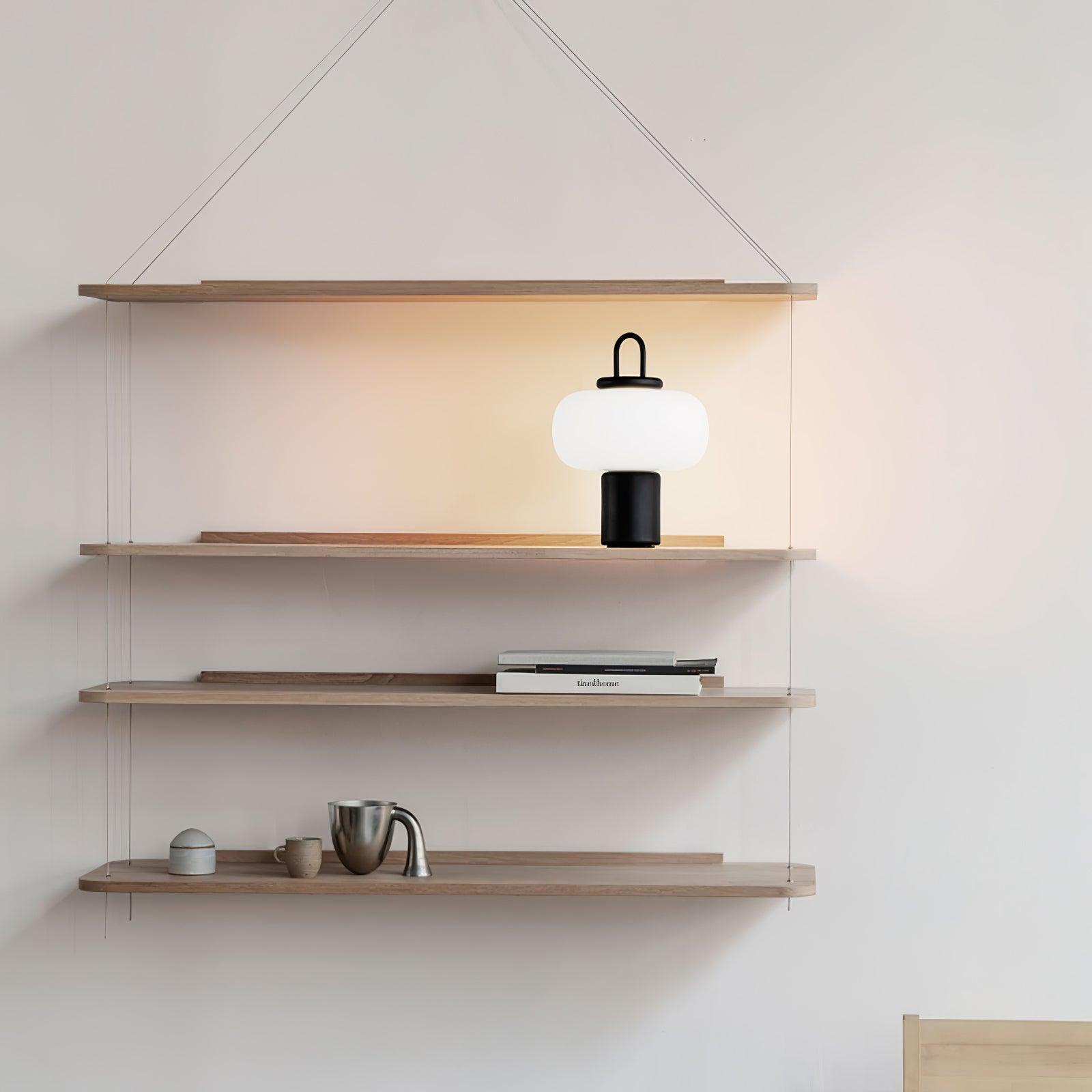 Modern Nox Metal and Glass Portable Table Lamp for Reading and Bedside Lighting