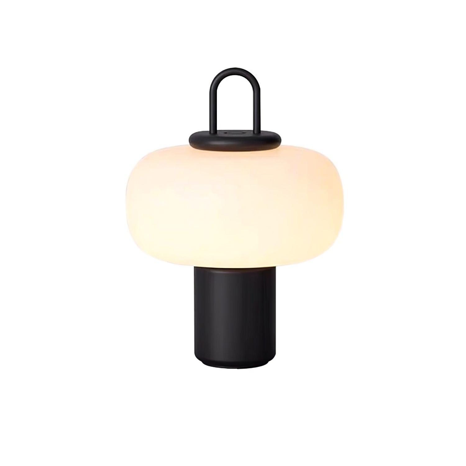 Modern Nox Metal and Glass Portable Table Lamp for Reading and Bedside Lighting