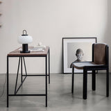 Modern Nox Metal and Glass Portable Table Lamp for Reading and Bedside Lighting