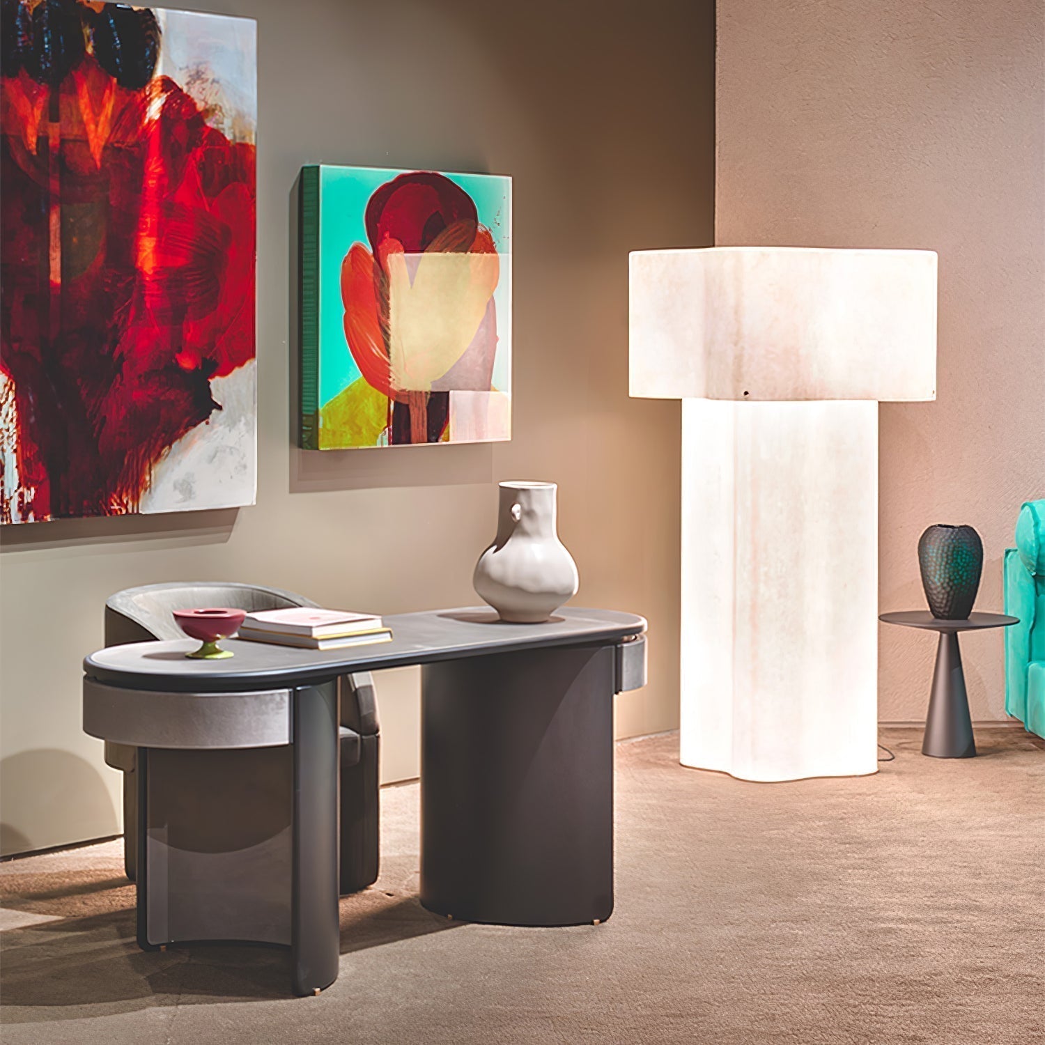 Nuvola Fiberglass Cloud Floor Lamp Large Organic Sculptural Standing Light