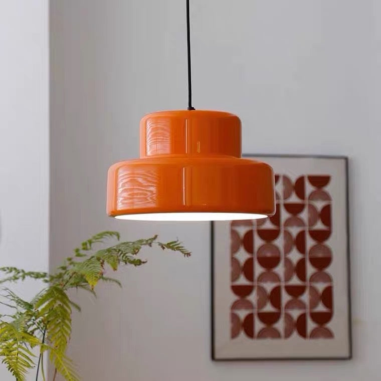 Modern Vintage Bauhaus Orange Pendant Light