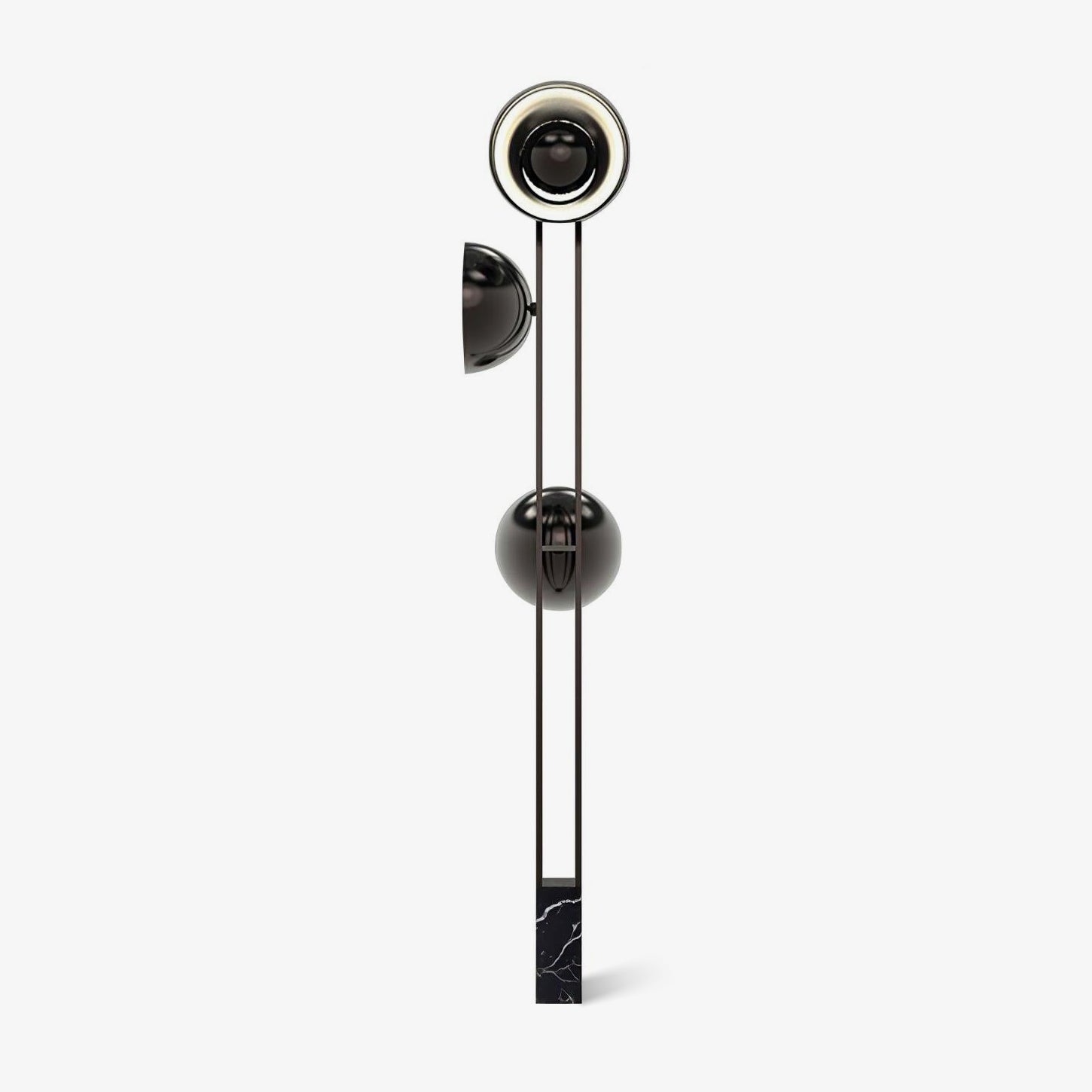 Modern LED Floor Lamp Black Three Light Tall Accent Light for Living Room