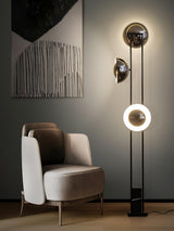 Modern LED Floor Lamp Black Three Light Tall Accent Light for Living Room